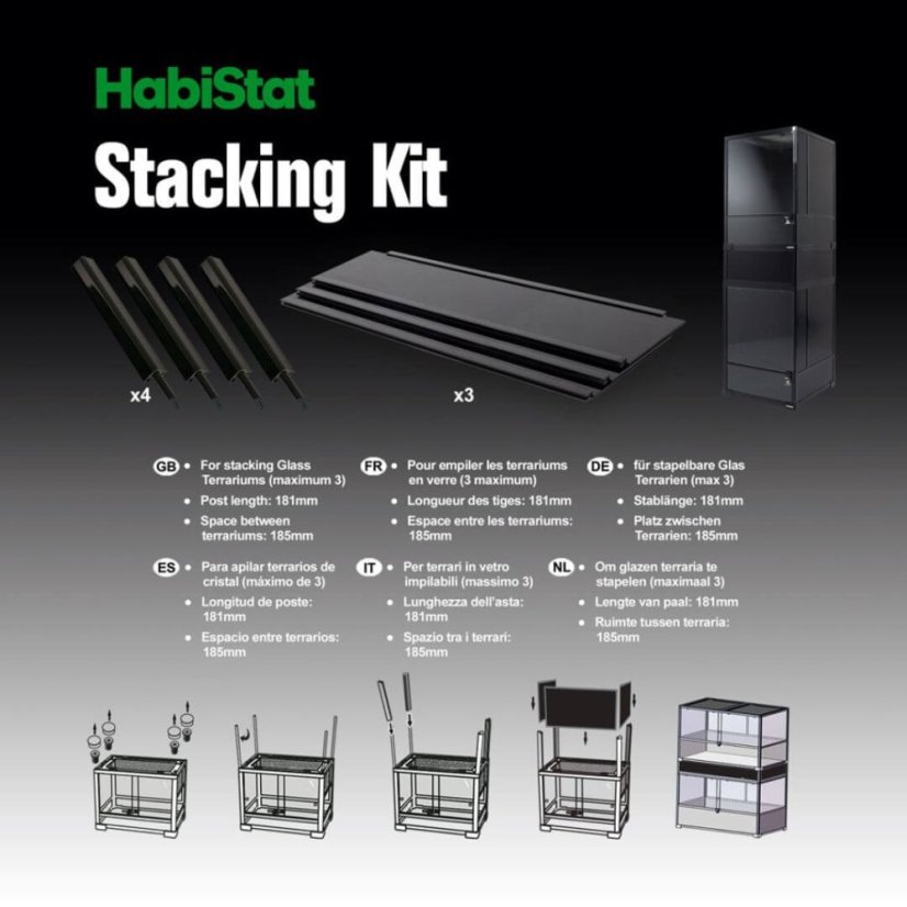 Habistat Stacking Kit pro skleněná terária - Varianta: pro terária 60x45cm