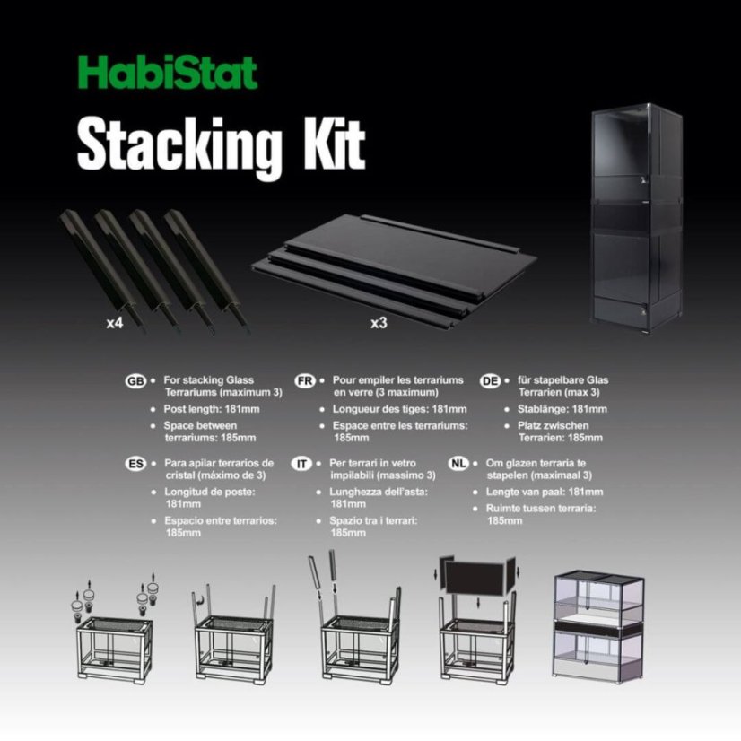 Habistat Stacking Kit pro skleněná terária - Varianta: pro terária 45x45cm