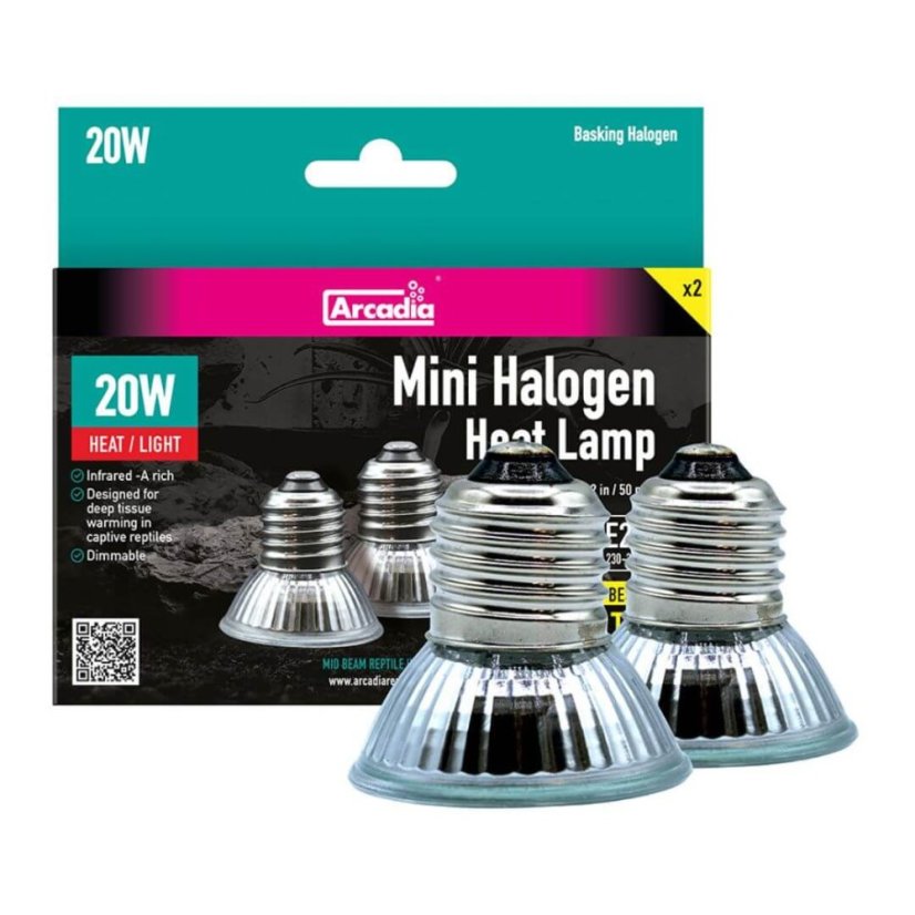 Arcadia Mini Halogen Heat Lamp – 20W (2 ks)