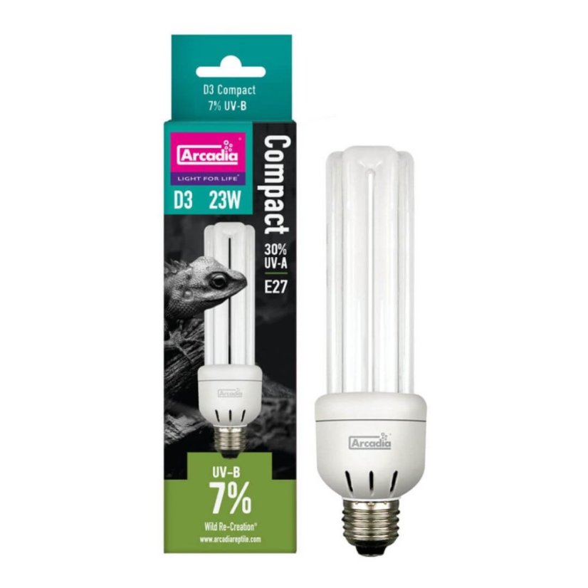 Arcadia D3 Compact Reptile Lamp 23W 7.0 UVB