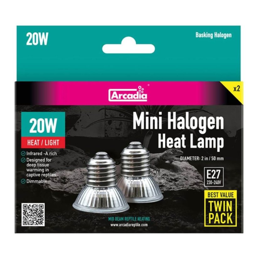 Arcadia Mini Halogen Heat Lamp - Varianta: 20W (2ks)