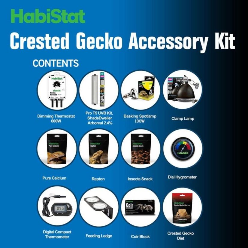 HabiStat Crested Gecko Accessory Kit - obsah sady